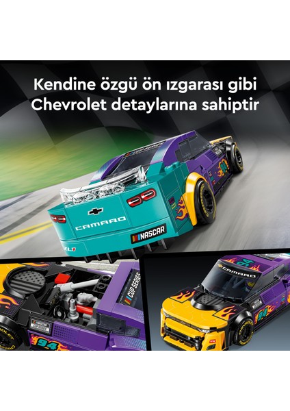 ® Speed Champions NASCAR® Next Gen Chevrolet Camaro ZL1 76935 - 9 Yaş & Üzeri Çocuklar için Oyuncak Model Yapım Seti (328 P)
