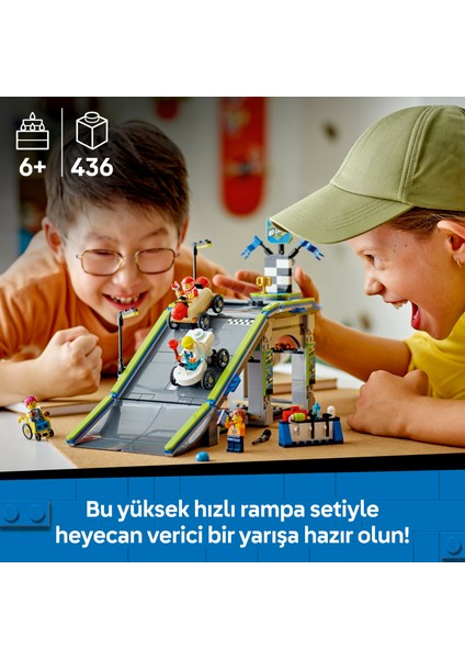 ® City Senin Kuralların: Yarış Arabası Rampa Parçası 60460 - 6 Yaş & Üzeri Çocuklar için Yaratıcı Oyuncak Yapım Seti (436 Pr)