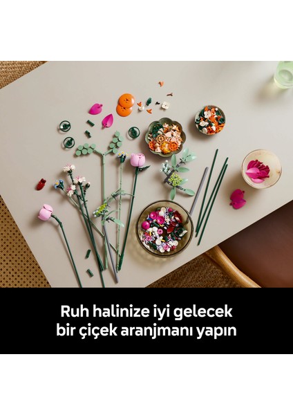 ® Botanicals Pembe Çiçek Buketi 10342 - Yetişkinler için Çiçek Model Yapım Seti (749 Parça)