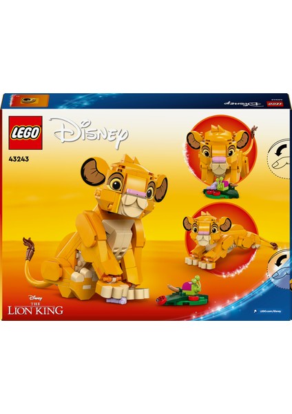 ® │ Disney Yavru Aslan Kral Simba 43243 - 6 Yaş & Üzeri Çocuklar için Yaratıcı Oyuncak Yapım Seti (222 Parça)
