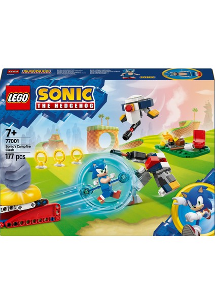 ® Sonic the Hedgehog™ Sonic'in Kamp Ateşi Çarpışması 77001 - 7+ Video Oyunu Seven Çocuklar için Oyuncak Yapım Seti (177 P)