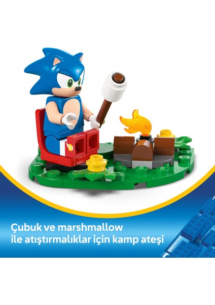 ® Sonic the Hedgehog™ Sonic'in Kamp Ateşi Çarpışması 77001 - 7+ Video Oyunu Seven Çocuklar için Oyuncak Yapım Seti (177 P)