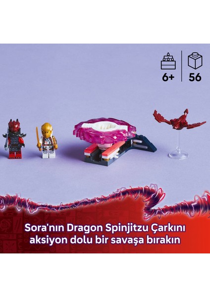 ® NINJAGO® Sora’nın Ejderha Spinjitzu Topacı 71824 - 6 Yaş & Üzeri Çocuklar için Yaratıcı Oyuncak Yapım Seti (56 Parça)