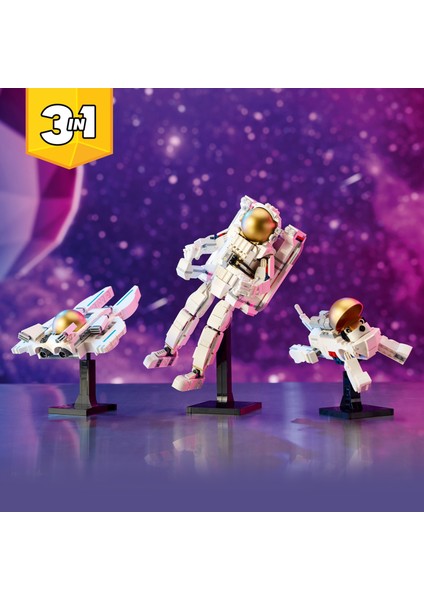 ® Creator 3’ü 1 Arada Uzay Astronotu 31152 - 9 Yaş & Üzeri Çocuklar için Yaratıcı Oyuncak Yapım Seti (647 Parça)
