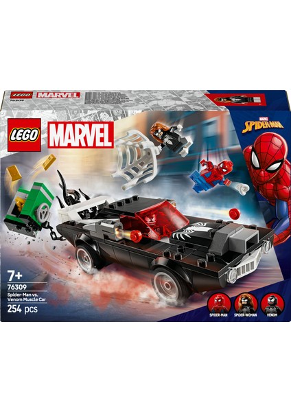 ® Marvel Örümcek Adam, Venom Arabasına Karşı 76309 - 7 Yaş & Üzeri Çocuklar için Yaratıcı Oyuncak Yapım Seti (254 Parça)