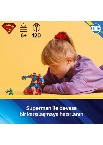 ® DC Batman™ Superman™ Robotu, Lex Luthor™’a Karşı 76302 - 6 Yaş & Üzeri Çocuklar için Oyuncak Yapım Seti (120 Parça)