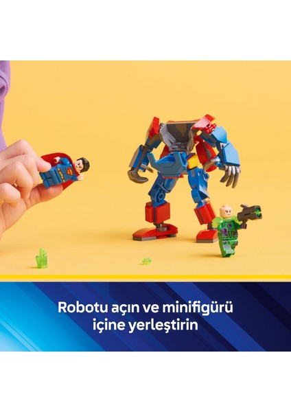® DC Batman™ Superman™ Robotu, Lex Luthor™’a Karşı 76302 - 6 Yaş & Üzeri Çocuklar için Oyuncak Yapım Seti (120 Parça)
