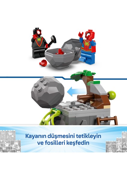® Marvel Spidey Ekibi Dinozor Kamyonlu Kurtarma 11199 - 4 Yaş & Üzeri Çocuklar için Yaratıcı Oyuncak Yapım Seti (136 Parça)