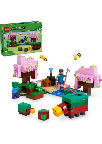 ® Minecraft® Kiraz Çiçeği Bahçesi 21260 - 8 Yaş & Üzeri Video Oyunu Seven Çocuklar için Yaratıcı Oyuncak Yapım Seti (304 Pr)