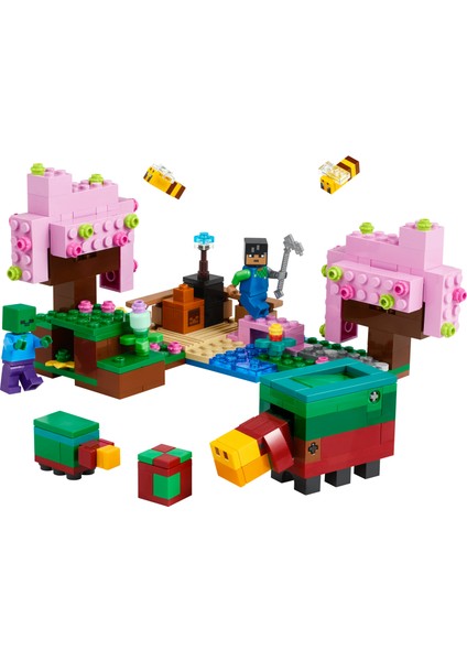 ® Minecraft® Kiraz Çiçeği Bahçesi 21260 - 8 Yaş & Üzeri Video Oyunu Seven Çocuklar için Yaratıcı Oyuncak Yapım Seti (304 Pr)