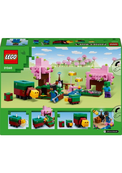 ® Minecraft® Kiraz Çiçeği Bahçesi 21260 - 8 Yaş & Üzeri Video Oyunu Seven Çocuklar için Yaratıcı Oyuncak Yapım Seti (304 Pr)
