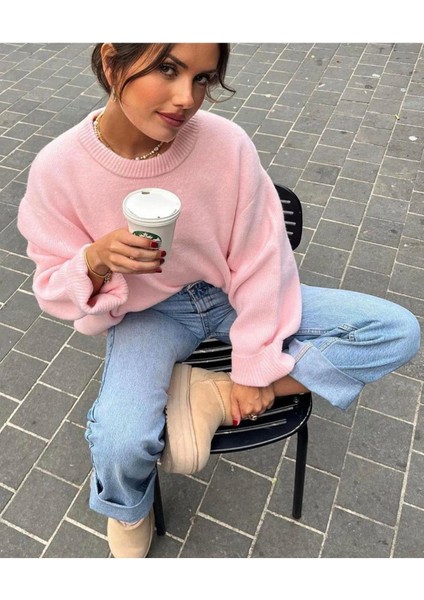 Oversize La Saade Pinterest Pembe Triko Kazak