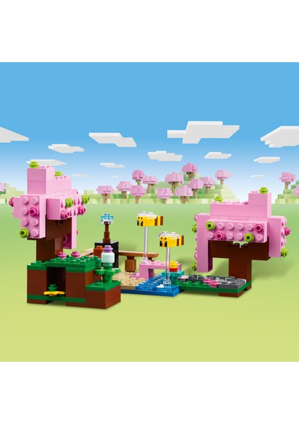 ® Minecraft® Kiraz Çiçeği Bahçesi 21260 - 8 Yaş & Üzeri Video Oyunu Seven Çocuklar için Yaratıcı Oyuncak Yapım Seti (304 Pr)