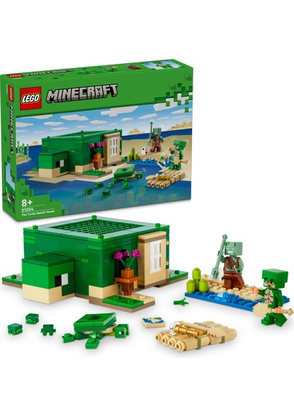 ® Minecraft® Kaplumbağa Plaj Evi 21254 - 8+ Video Oyunu Seven Çocuklar için Yaratıcı Oyuncak Yapım Seti (234 Parça)