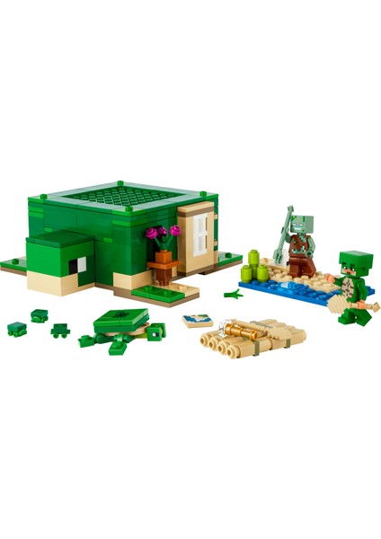 ® Minecraft® Kaplumbağa Plaj Evi 21254 - 8+ Video Oyunu Seven Çocuklar için Yaratıcı Oyuncak Yapım Seti (234 Parça)