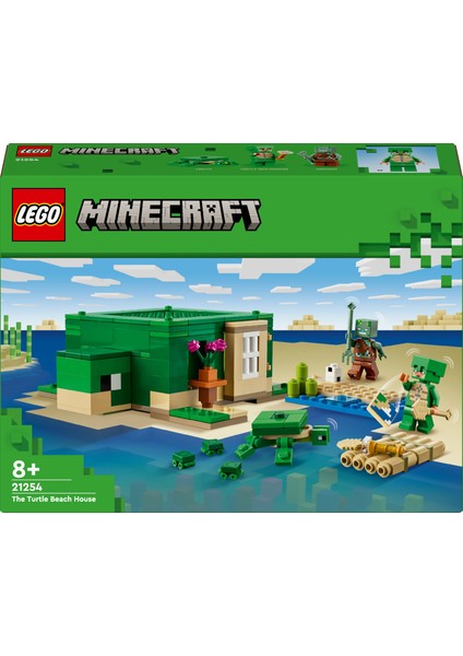 ® Minecraft® Kaplumbağa Plaj Evi 21254 - 8+ Video Oyunu Seven Çocuklar için Yaratıcı Oyuncak Yapım Seti (234 Parça)