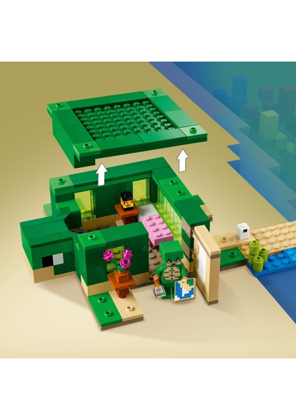 ® Minecraft® Kaplumbağa Plaj Evi 21254 - 8+ Video Oyunu Seven Çocuklar için Yaratıcı Oyuncak Yapım Seti (234 Parça)