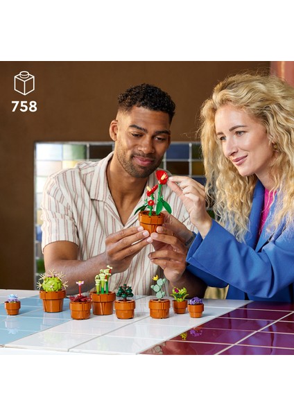 ® Botanicals Minik Bitkiler 10329 - Yetişkinler için Dekoratif, Sergilenebilir Yaratıcı Çiçek Model Yapım Seti (758 Parça)