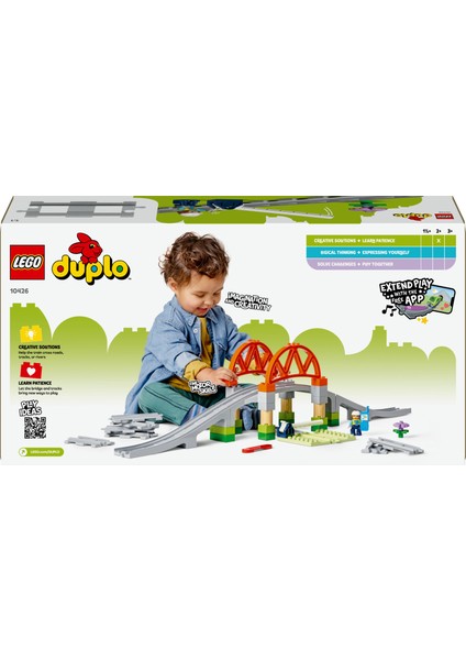 ® DUPLO® Tren Köprüsü ve Rayları Ek Macera Seti 10426 - 2 Yaş & Üzeri Çocuklar için Eğitici Oyuncak Yapım Seti (42 Parça)