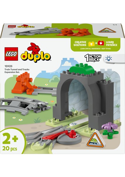 ® DUPLO® Tren Tüneli ve Rayları Ek Macera Seti 10425 - 2 Yaş & Üzeri Çocuklar için Eğitici Oyuncak Yapım Seti (20 Parça)