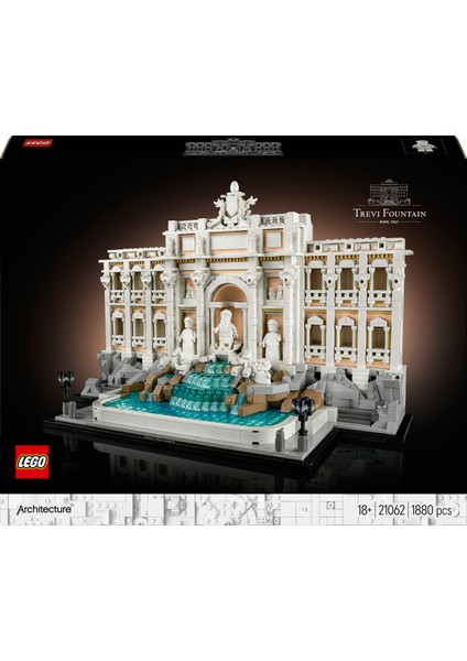 ® Architecture Trevi Çeşmesi 21062 - Yetişkinler için Dekoratif ve Sergilenebilir Model Yapım Seti (1880 Parça)