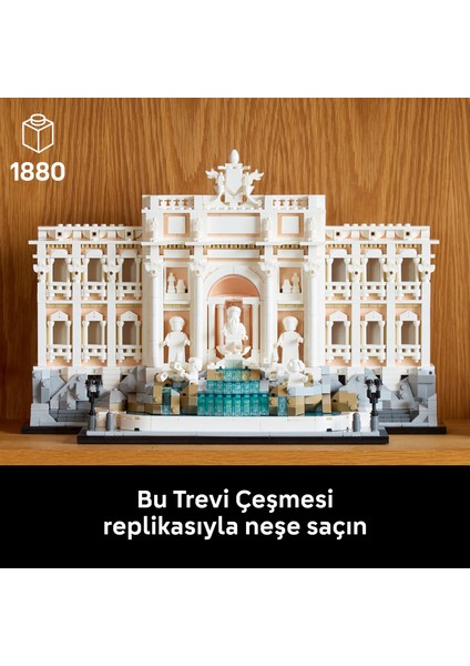 ® Architecture Trevi Çeşmesi 21062 - Yetişkinler için Dekoratif ve Sergilenebilir Model Yapım Seti (1880 Parça)