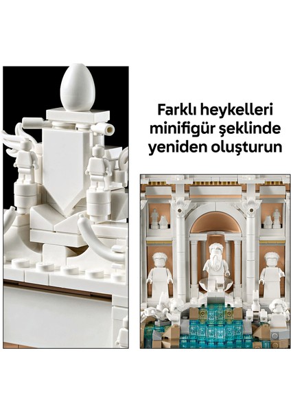 ® Architecture Trevi Çeşmesi 21062 - Yetişkinler için Dekoratif ve Sergilenebilir Model Yapım Seti (1880 Parça)