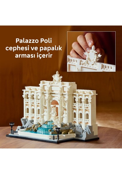 ® Architecture Trevi Çeşmesi 21062 - Yetişkinler için Dekoratif ve Sergilenebilir Model Yapım Seti (1880 Parça)