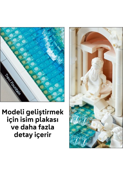 ® Architecture Trevi Çeşmesi 21062 - Yetişkinler için Dekoratif ve Sergilenebilir Model Yapım Seti (1880 Parça)