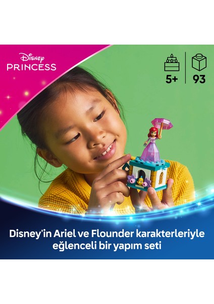 ® │ Disney Princess Dönen Ariel 43259 - 5 Yaş & Üzeri Çocuklar için Yaratıcı Oyuncak Yapım Seti (93 Parça)