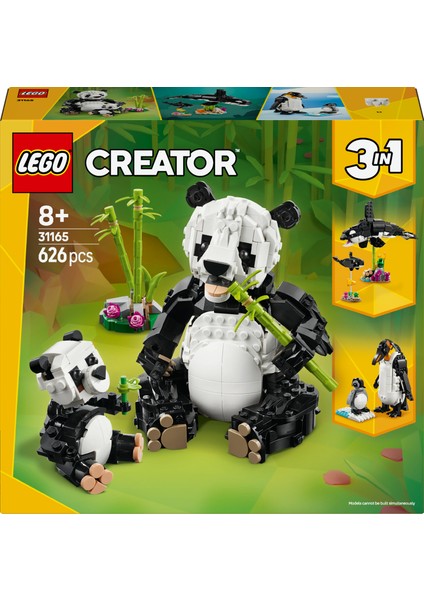 ® Creator 3’ü 1 Arada Vahşi Hayvanlar: Panda Ailesi 31165 - 8 Yaş & Üzeri Çocuklar için Oyuncak Yapım Seti (626 Parça)