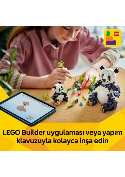® Creator 3’ü 1 Arada Vahşi Hayvanlar: Panda Ailesi 31165 - 8 Yaş & Üzeri Çocuklar için Oyuncak Yapım Seti (626 Parça)
