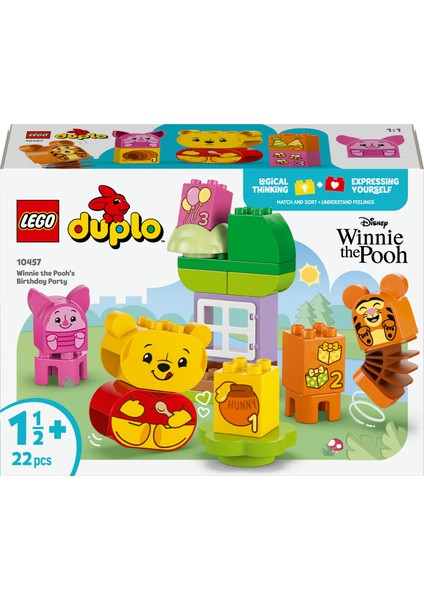 ® DUPLO® │ Disney Ayı Winnie’nin Doğum Günü Partisi 10457 - 1½+ Çocuklar için Eğitici Oyuncak Yapım Seti (22 Parça)