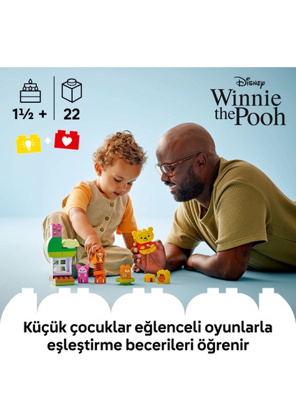 ® DUPLO® │ Disney Ayı Winnie’nin Doğum Günü Partisi 10457 - 1½+ Çocuklar için Eğitici Oyuncak Yapım Seti (22 Parça)