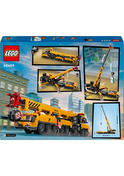 ® City Sarı Mobil İnşaat Vinci 60409 - 9 Yaş & Üzeri Çocuklar için Yaratıcı Oyuncak Yapım Seti (1116 Parça)