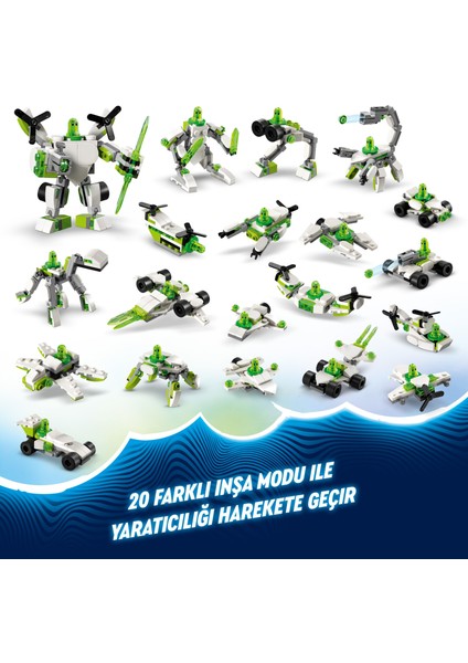 ® DREAMZzz™ Z-Blob'un Robot ve Araç Maceraları 71487 - 7 Yaş & Üzeri Çocuklar için Yaratıcı Oyuncak Yapım Seti (121 Parça)