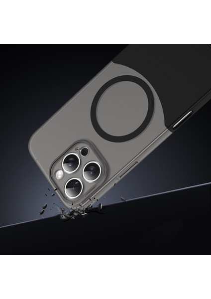 Apple iPhone 15 Pro Max Kılıf M-Safe Şarj Özellikli Mıknatıslı Zore Duble Kapak