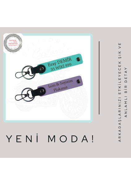 Isim Plaka Yazılı X2 Anahtarlık Set Taksi Şoförüne, Kurye’ye, Sürücüye Hediye, Yeşil-S Kahve-Laci