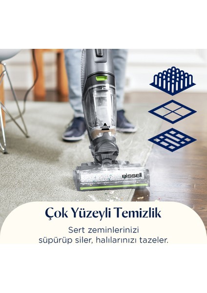 Crosswave Hydrosteam Pet Pro 1100 Watt Buharlı Dikey Süpürme ve Silme Makinesi