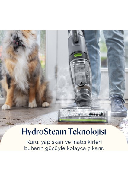 Crosswave Hydrosteam Pet Pro 1100 Watt Buharlı Dikey Süpürme ve Silme Makinesi