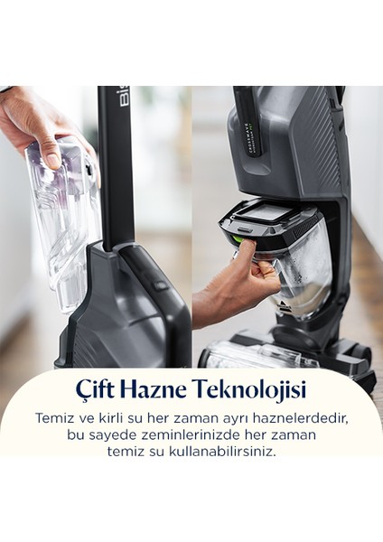 Crosswave Hydrosteam Pet Pro 1100 Watt Buharlı Dikey Süpürme ve Silme Makinesi
