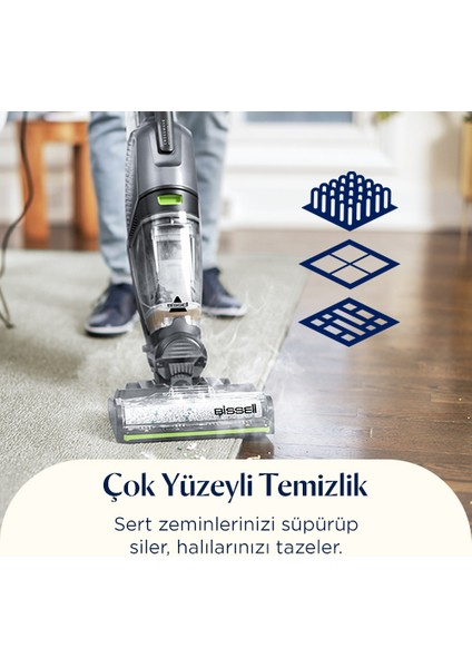 Crosswave Hydrosteam Pet Select Buharlı Dikey Süpürme ve Silme Makinesi