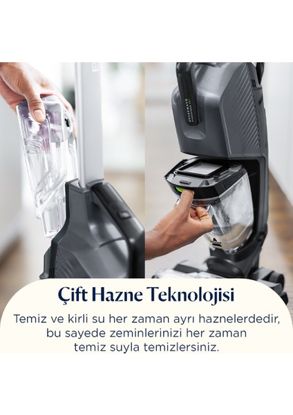 Crosswave Hydrosteam Pet Select Buharlı Dikey Süpürme ve Silme Makinesi