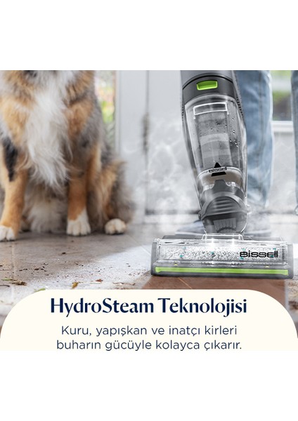 Crosswave Hydrosteam Pet Select Buharlı Dikey Süpürme ve Silme Makinesi