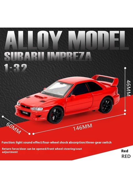 Jdm 1:32 Suu Impreza Wrx Stı Modifiye Araç Alaşım Metal Pres Döküm Model Araba Ses ve Işık Geri Çekin Doğum Günü Hediyesi Çocuk Için (Yurt Dışından)