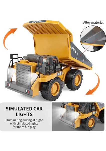 Yeni 4WD Profesyonel Uzaktan Kumanda Ekskavatör Alaşım Damperli Kamyon Buldozer Modeli Rc Araba Inşaat Araç Oyuncaklar Çocuk Hediyeler (Yurt Dışından) fırsatları