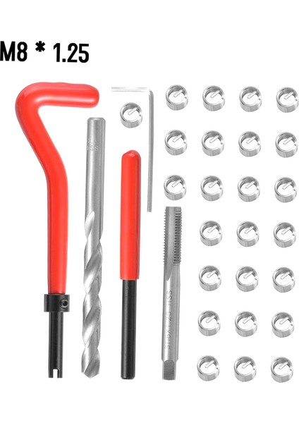 30 Adet Metrik Konu Onarım Ekleme Kiti M5 M6 M8 M10 M12 M14 Helicoil Araba Pro Bobin Aracı M6 * 1.0 (Yurt Dışından)
