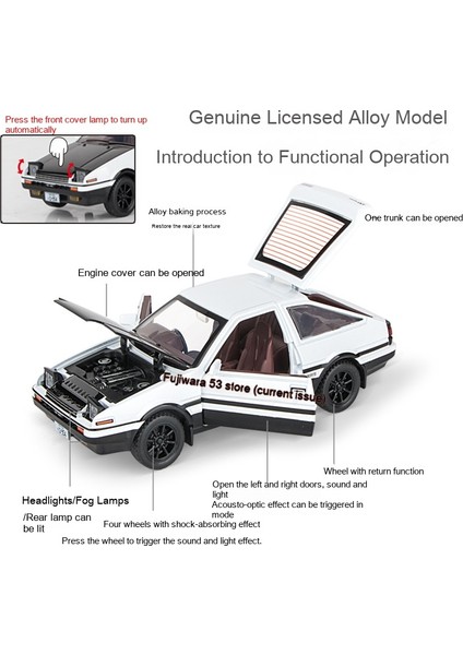 Ilk D 1:32 Toyota AE86 Model Araba Die Cast Metal Alaşım Boys Oyuncaklar Arabalar Geri Çekin Koleksiyon Çocuklar Araba Modeli Doğum Günü Hediyeleri (Yurt Dışından) fırsatları