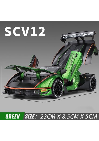 1:24 Lamborghini Lamborghini Za SCV12 Parça Versiyonu Supercar Alaşım Kalıp-Cast Mdoel Araba Ses ve Işık Hobi Masaüstü Süslemeleri Toplamak (Yurt Dışından)