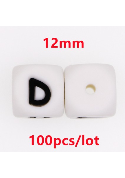 100 Adet 12 mm Silikon Mektup Boncuk Silikon Yuvarlak Boncuk Dağınık Boncuklar Gıda Sınıfı Diy Bilezik Kolye Emzik Zinciri Aksesuarları (Yurt Dışından)